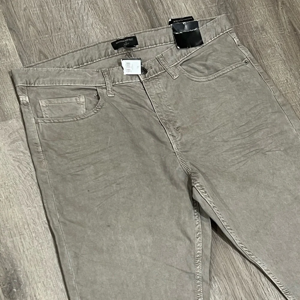 NWT Banana Republic Slim Fit 36W 32L Brown Structured Cotton Khaki Jeans Chinos